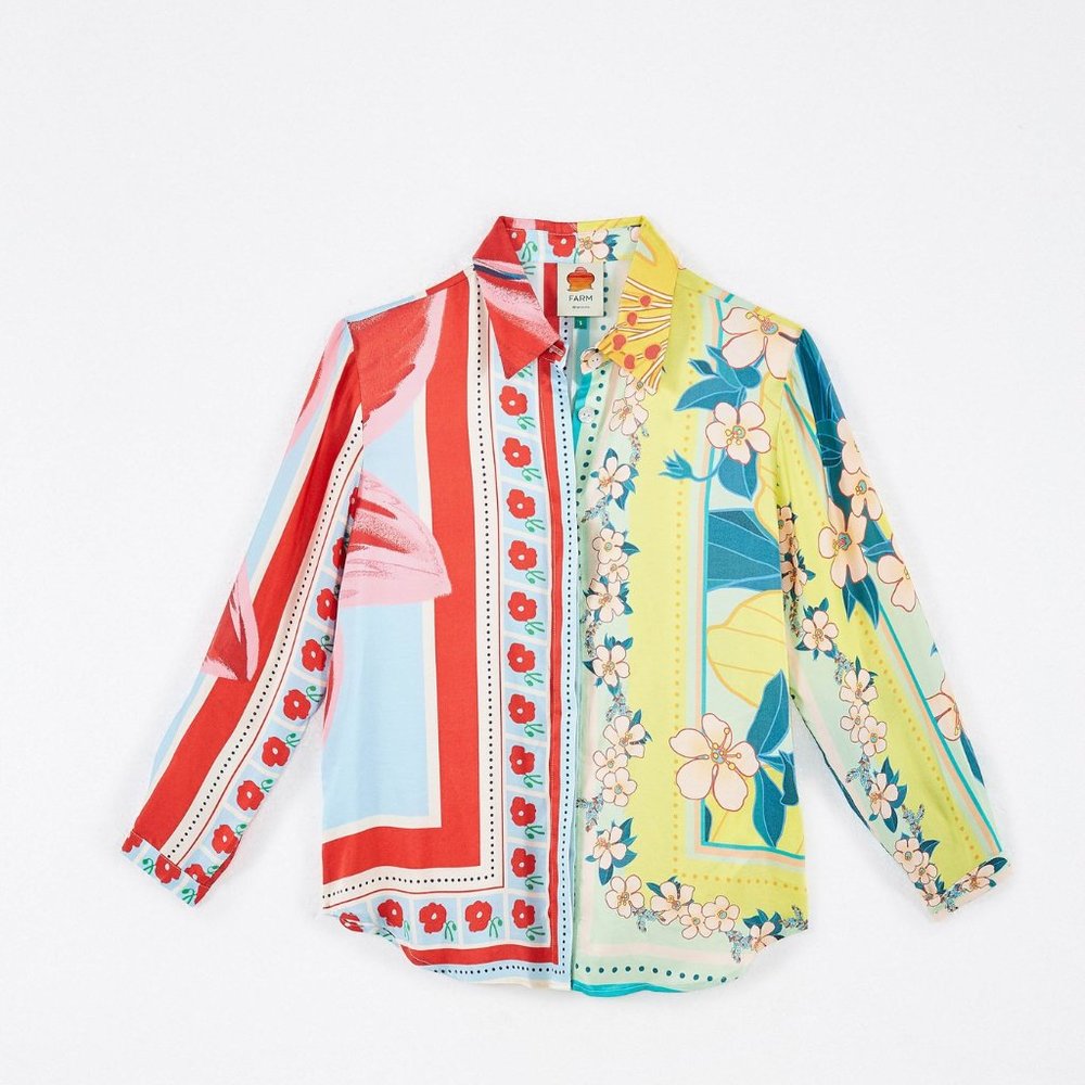 NWT Floral Scarf Shirt